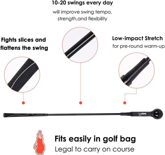 Golf Training Aid Stick,Golf Swing Tempo Trainer,Golf Trainer Accessories,Golf Warm up Stick for Strength & Balance,Tempo & Flexibility Training,Golf Gifts(48 Inch)