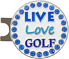 Par 3 - Golf Towel, Tee Bag with 4 Tees, and Bling Ball Marker with Hat Clip - Perfect Golf Gift for Women (Live Love Golf)