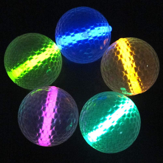 Glow Golf Balls - Set of 20 Glowing Night Golf Balls with Glow Stick Inserts (Assort)