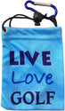 Par 3 - Golf Towel, Tee Bag with 4 Tees, and Bling Ball Marker with Hat Clip - Perfect Golf Gift for Women (Live Love Golf)