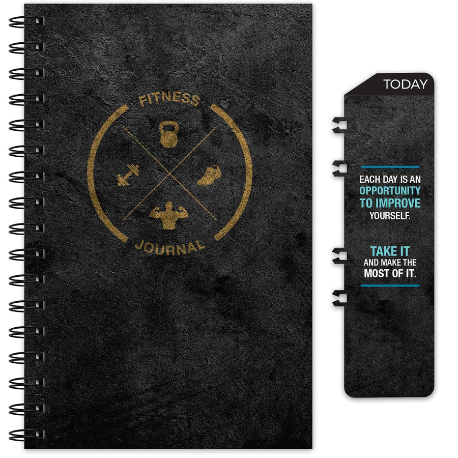 Workout Fitness Journal Nutrition Planners: Clip-In Bookmark, Sturdy Binding, Thick Pages & Laminated Protective Cover (Black & Gold)