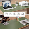 Leather Desk Pad Protector, Mouse Pad, Office Desk Mat, Non-Slip PU Leather Desk Blotter, Laptop Desk Pad, Waterproof Desk Writing Pad for Office and Home (31.5" X 15.7",Olive Green)