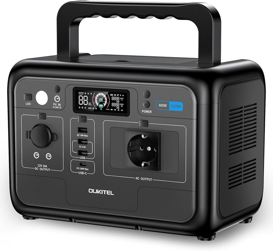 OUKITEL P800E Portable Power Station 800W Output Power 512Wh LiFePO4