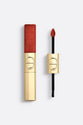 Lipstick with gold casing and red shade on a white background Rouge Dior Sequin Liquid Duo - Limited Edition 747 Flame