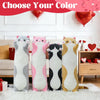 Cute Cat Plush Long Body Pillow – Soft Cartoon Stuffed Animal Doll, Kawaii Cat Plushie Valentines Day Gifts for Kids, Girls & Girlfriend (Gray, 19.7 Inch)
