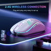 2.4G Wireless Mouse with RGB Backlit 6-Button 3-Speed DPI Type C Rechargeable Ergonomic Honeycomb Design Gaming Mouse