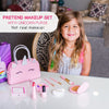 Pretend Play Makeup Kit for Little Girls with Unicorn Purse: Fake (Not Real) Make up Toy Set for Toddlers and Kids - Includes Hair and Nails Accessories, Baby Toys Gift