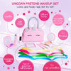 Pretend Play Makeup Kit for Little Girls with Unicorn Purse: Fake (Not Real) Make up Toy Set for Toddlers and Kids - Includes Hair and Nails Accessories, Baby Toys Gift