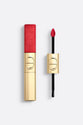 Red lipstick with gold casing and black applicator on a white background DIOR 999 Spectecular
