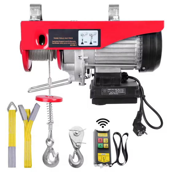 1000 kg elektriline tõstukkraana kaasaskantav tõstuk terasest traatvints traadita kaugjuhtimispuldiga garaažilao tehase jaoks 