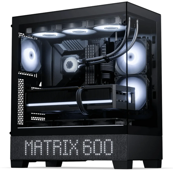 Phanteks XT View Matrix keskmise torniga korpus (E-ATX) 600-LED maatriksekraaniga - must