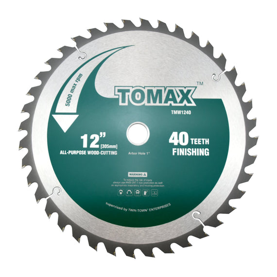 12-Inch 40 Tooth ATB Finishing Saw Blade with 1-Inch Arbor