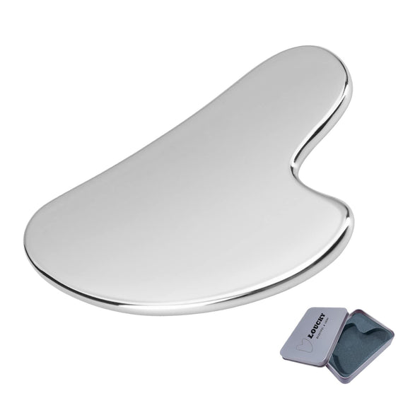 Gua Sha Facial Tools, Stainless Steel Guasha Tool for Face, Gua Sha Massage Tool for SPA Acupuncture Therapy Trigger Point, Lymphatic Drainage Tool