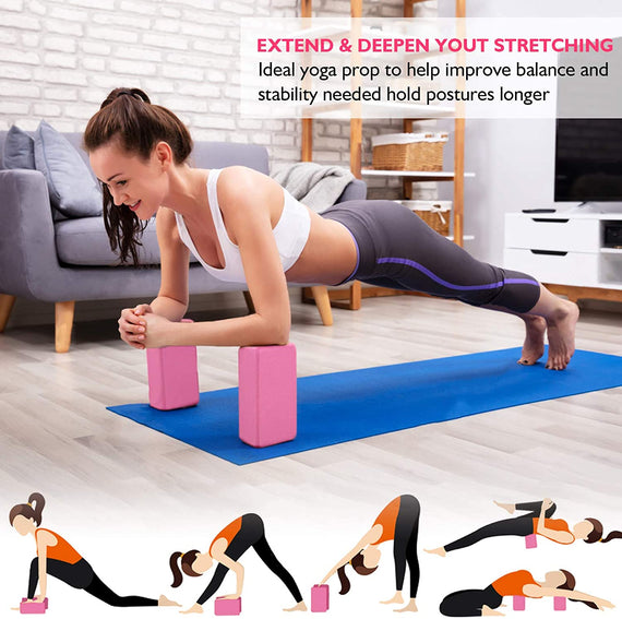 Exercise Ball for Yoga - 11-In-1 Yoga Ball Set with Resistance Bands, Yoga Block, Pump, Workout Balls for Exercise, Stability, Office Ball Chair, Home & Gyms (Pink)