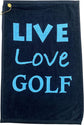 Par 3 - Golf Towel, Tee Bag with 4 Tees, and Bling Ball Marker with Hat Clip - Perfect Golf Gift for Women (Live Love Golf)