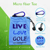 Par 3 - Golf Towel, Tee Bag with 4 Tees, and Bling Ball Marker with Hat Clip - Perfect Golf Gift for Women (Live Love Golf)