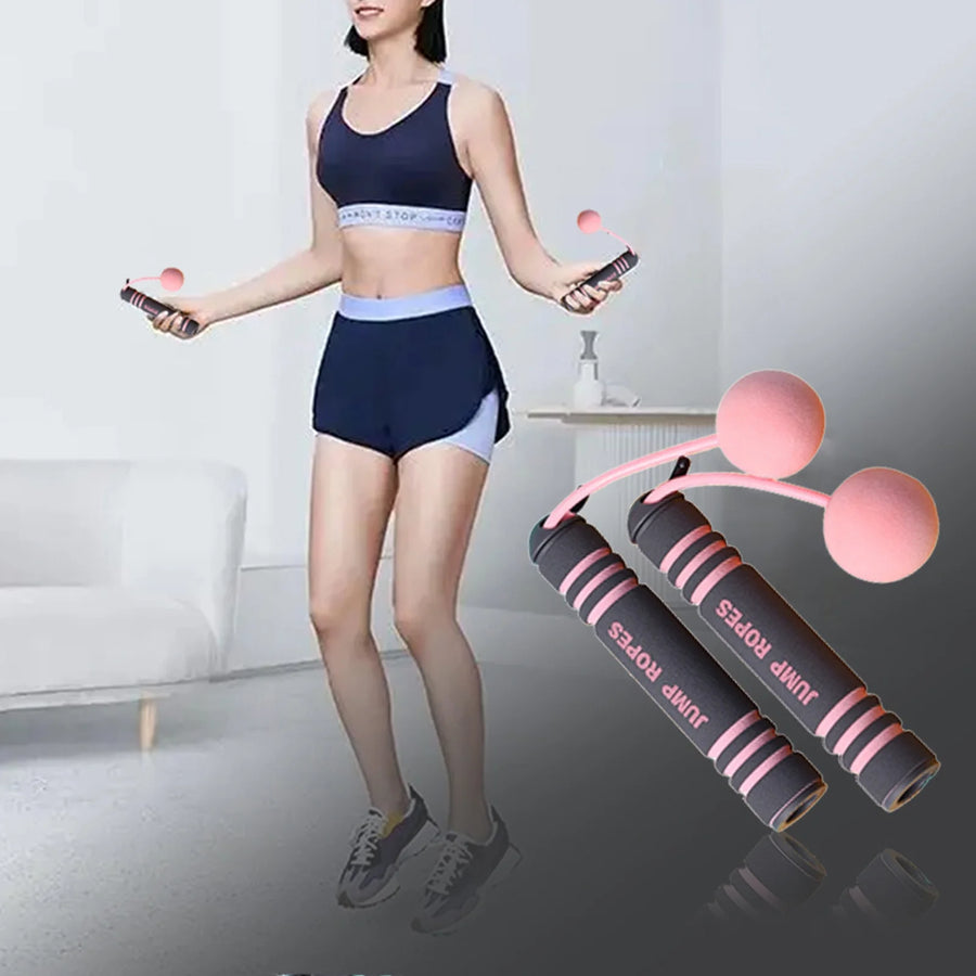Cordless Jump Rope, Wireless Skipping Rope with Two Balls, Indoor Fast Speed Tangle Free Skipping Rope for Fitness, Suitable for Boxing MMA WOD Training
