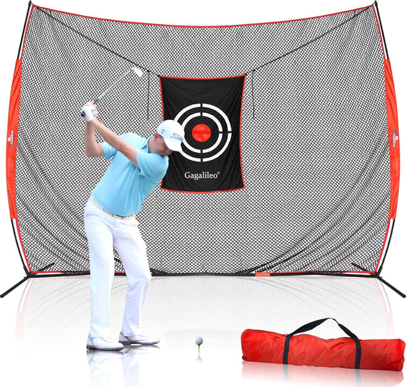 Gagalielo Golf Hitting Net：Professional Practice Accuracy with Target Mat Driving Swing Indoor Outdoor Training Backyard Garage Gift for Golfers