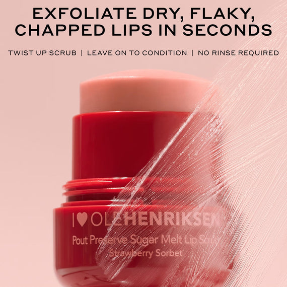 Ole Henriksen Pout Preserve Sugar Melt Lip Scrub 8g - Mansikkasorbetti