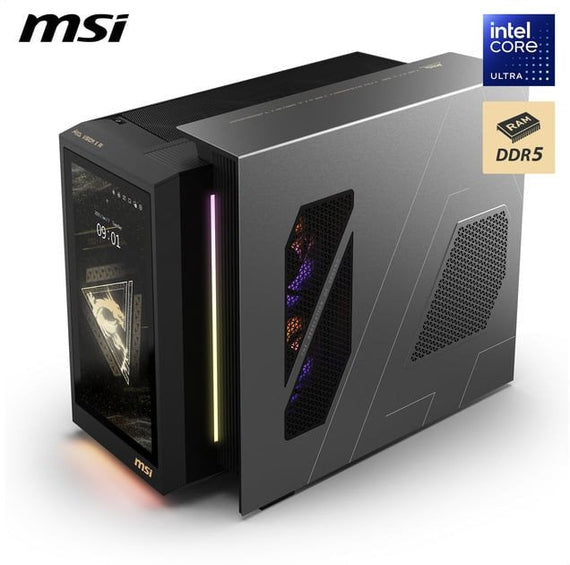 MSI MEG Vision X AI mängulaud (2NVZ9-234AT) – must/läbipaistev korpus, Windows 11 Home